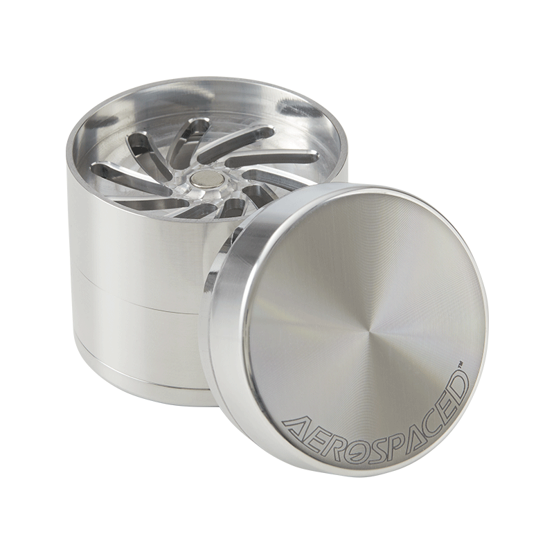 Aerospaced by Higher Standards - 4 Piece Toothless Grinder - 2.0 Grinders : Aluminum Higher Standards Silver  