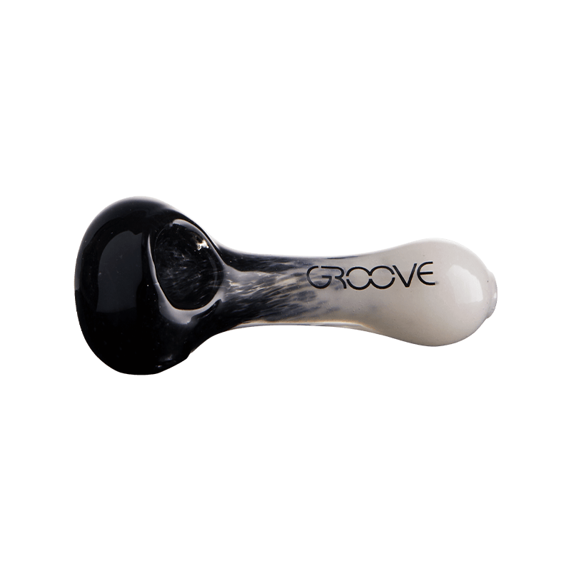 Groove Fritted Hand Pipe Glass : Spoon Groove BlkFrost  