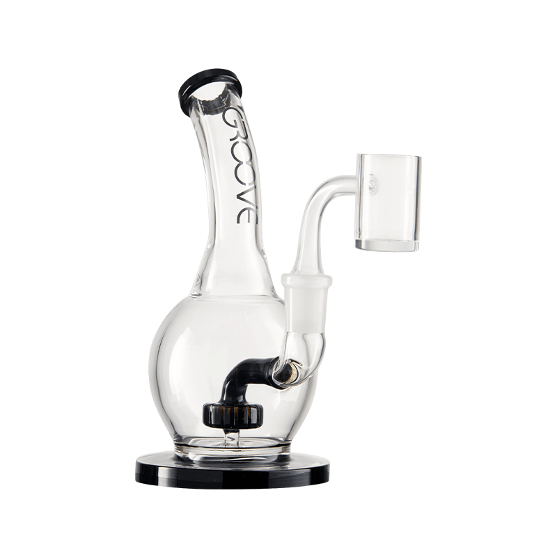 Groove 7" Round Bubbler Glass : Bubbler Groove BlkClear  