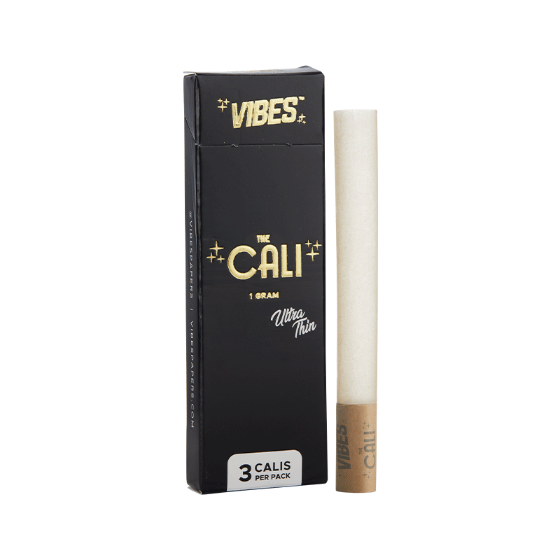 VIBES The Cali - 1 Gram Papers, Cones, and Wraps : Cones Vibes Rolling Papers 3pk Ultra Thin (Black) cali1g