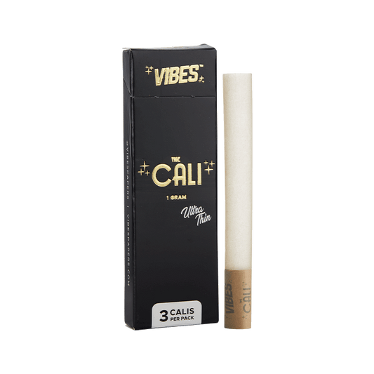VIBES The Cali - 1 Gram Papers, Cones, and Wraps : Cones Vibes Rolling Papers 3pk Ultra Thin (Black) cali1g