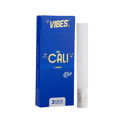 VIBES The Cali - 2 Gram Papers, Cones, and Wraps : Cones Vibes Rolling Papers 3pk Rice (Blue) cali2g