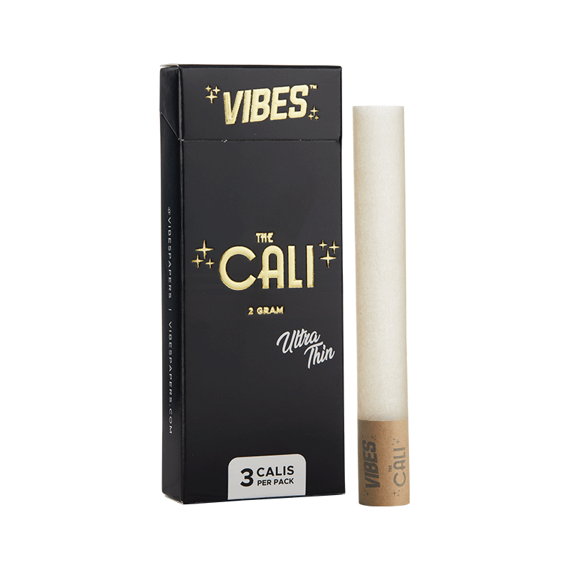 VIBES The Cali - 2 Gram Papers, Cones, and Wraps : Cones Vibes Rolling Papers 3pk Ultra Thin (Black) cali2g