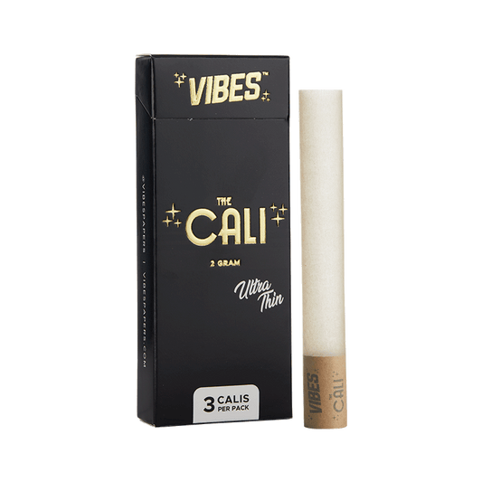 VIBES The Cali - 2 Gram Papers, Cones, and Wraps : Cones Vibes Rolling Papers 3pk Ultra Thin (Black) cali2g