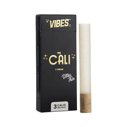 Vibes - The Cali 13mm Ultra Thin Single Pack 3 Calis/Single Papers, Cones, and Wraps : Cones Vibes Rolling Papers Ultra Thin (Black) 3pk cali2g