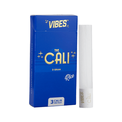 VIBES The Cali - 3 Gram Papers, Cones, and Wraps : Cones Vibes Rolling Papers 3pk Rice (Blue) cali3g