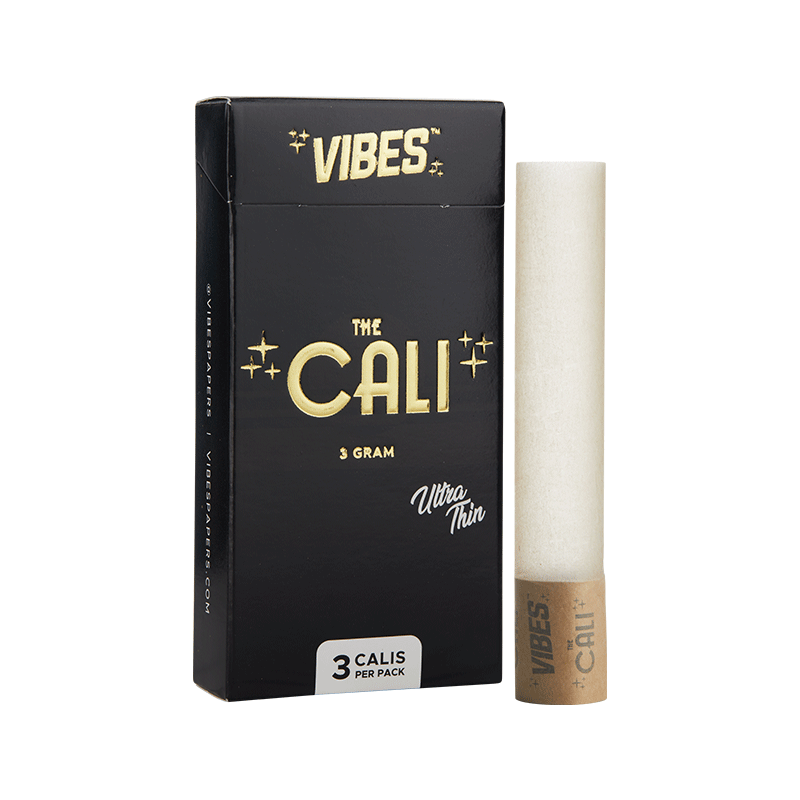 VIBES The Cali - 3 Gram Papers, Cones, and Wraps : Cones Vibes Rolling Papers 3pk Ultra Thin (Black) cali3g