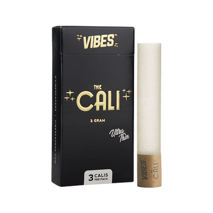 VIBES The Cali - 3 Gram Papers, Cones, and Wraps : Cones Vibes Rolling Papers Ultra Thin (Black) 3pk cali3g